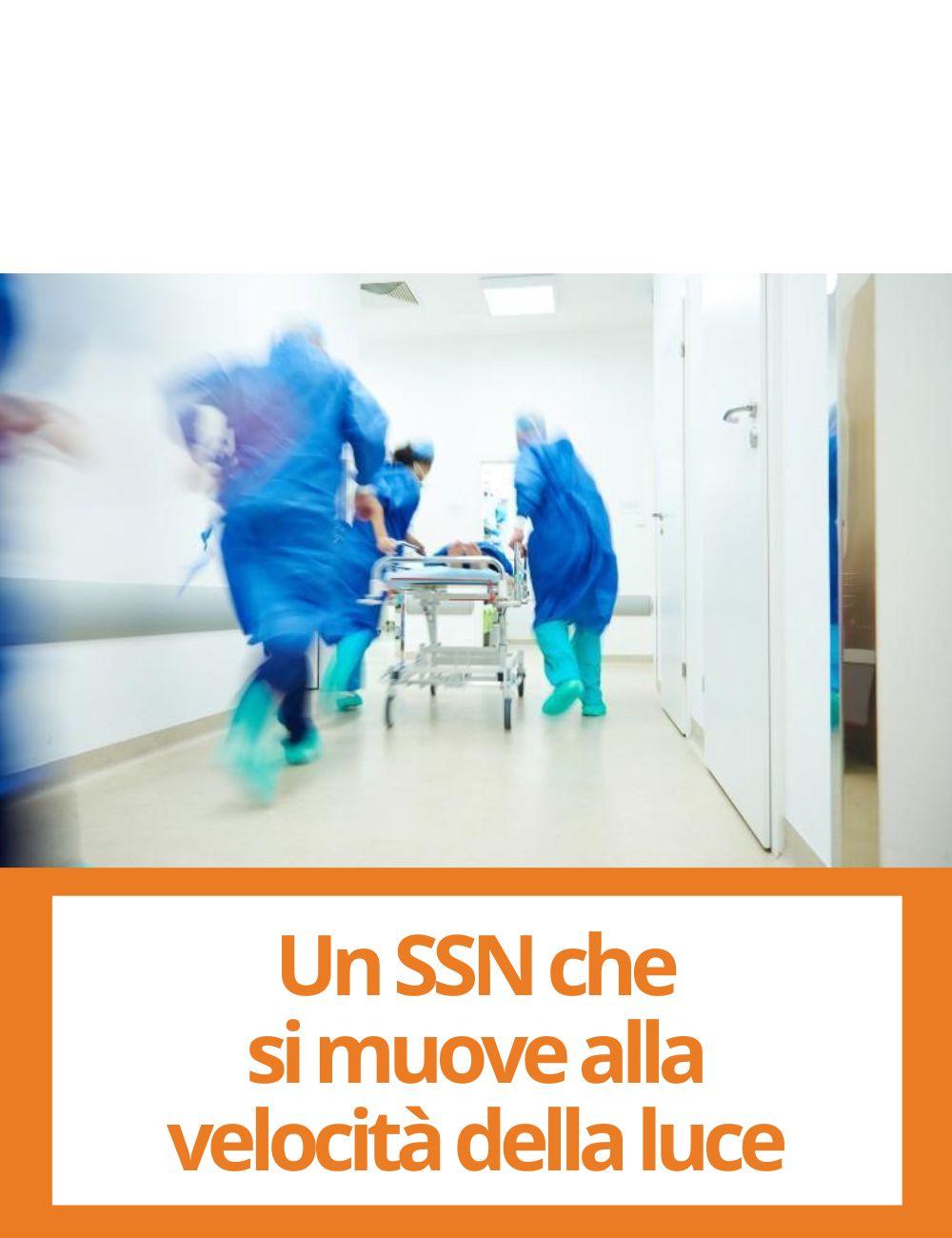 Immagine con link ad articoli su temi simili. L'immagine di medici in corsa per un intervento rimanda all'articolo intitolato: Rapporto OASI: un SSN che si muove alla velocita' della luce