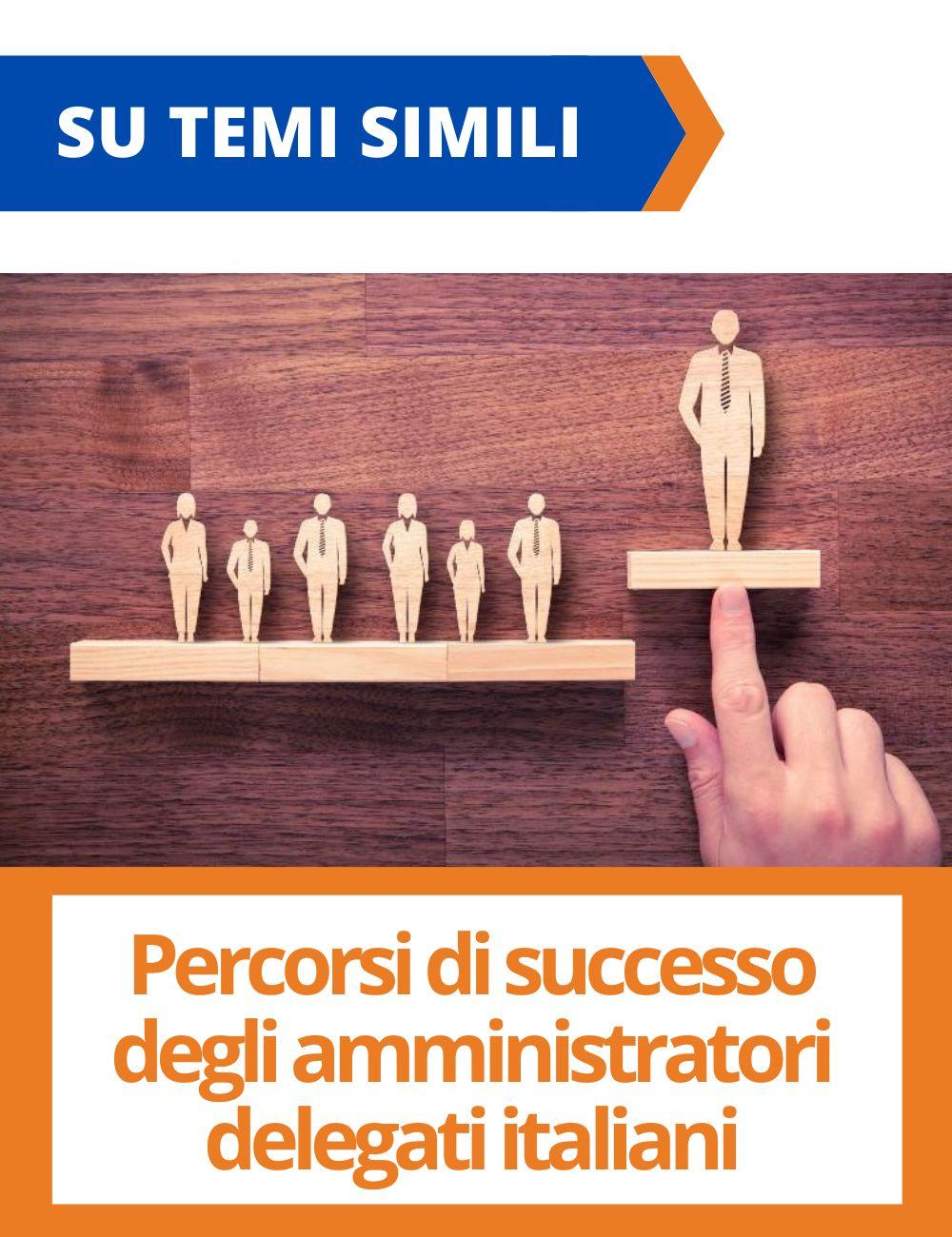  Immagine con link ad articoli su temi simili. L'immagine di alcune figure di legno rappresentati persone nel mondo business rimanda all'articolo intitolato: Uno sguardo ai percorsi di carriera di successo degli amministratori delegati italiani