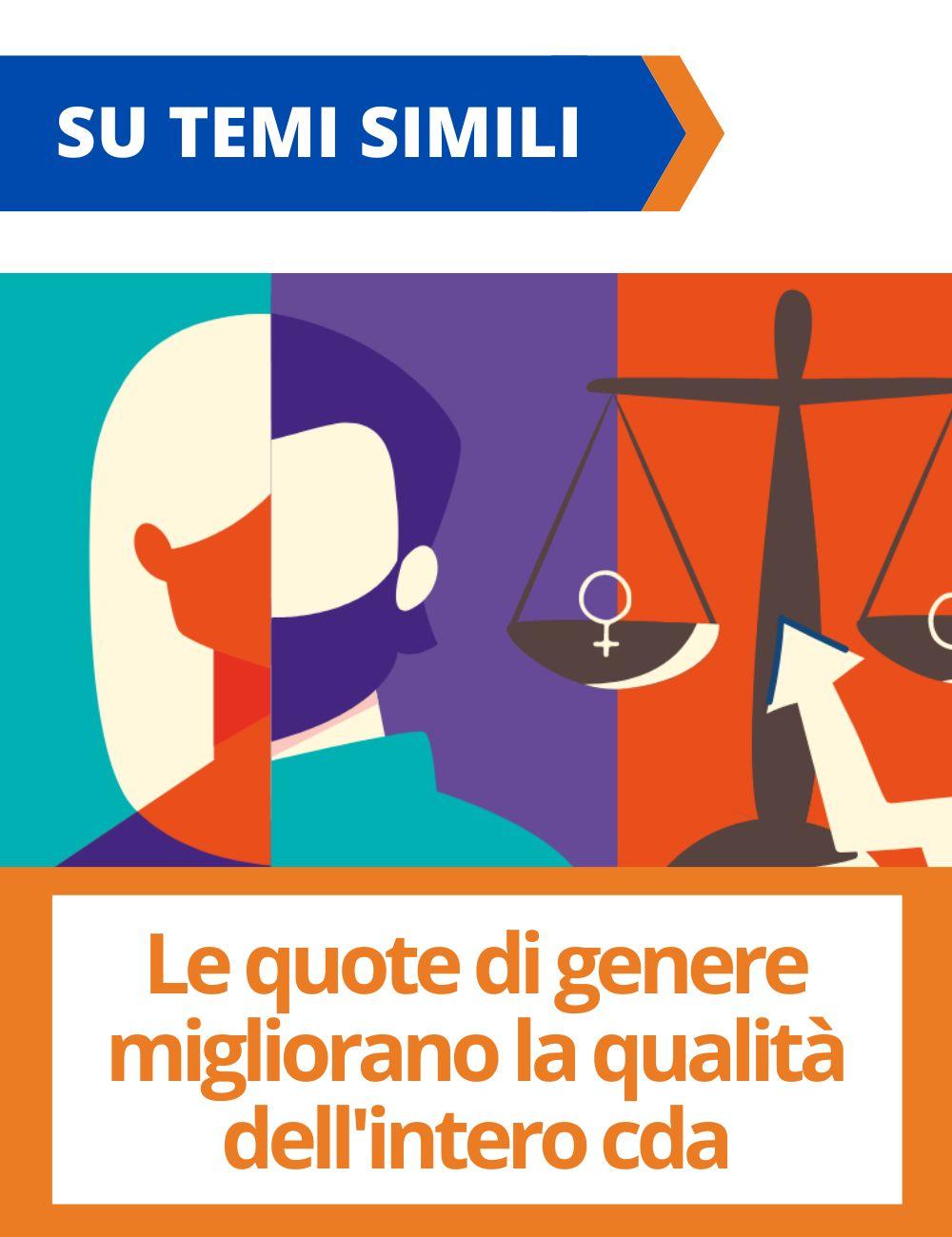 Immagine con link ad articoli su temi simili. L'immagine di elementi che richiamano il gender quotas rimanda all'articolo intitolato: Le quote di genere migliorano la qualita' dell'intero cda