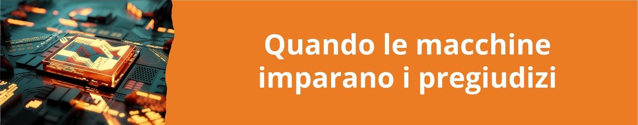Immagine con link ad articoli su temi simili. L'immagine di un CPU di un computer rimanda all'articolo intitolato: Quando le macchine imparano i pregiudizi