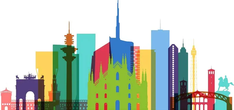 international student desk international student desk symbol with city skylines